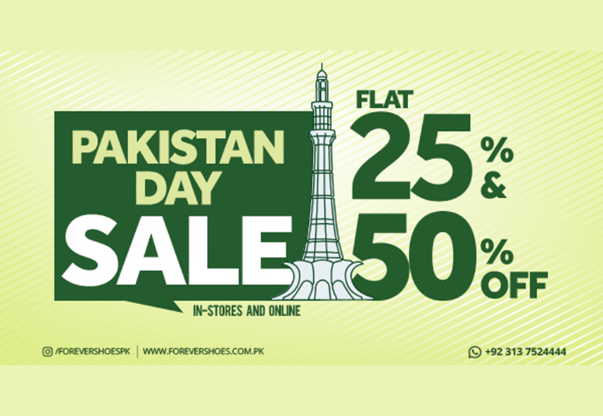 Forever Shoes Pakistan Day Sale Flat 25% & 50% Off
