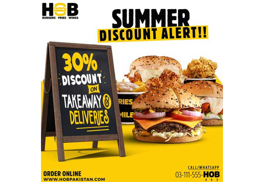 HOB - House Of Burgers FLAT 30% off on Entire Menu