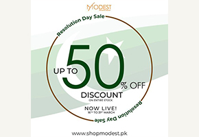 Modest Pakistan Day Sale Upto 50% Off