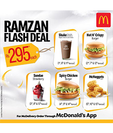 McDonald's Daily Ramzan iftaar & Sehri Treats! Rs.295
