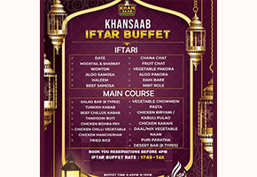 Khansaab Iftar Buffet For Adults Rs.1749