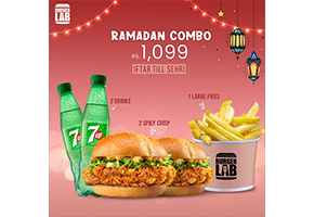 Burger Lab Ramadan Combo Iftar till Sehr Deal for 2 person just Rs. 1200