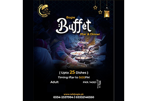 Cafe Bogie Iftar Dinner Buffet For Adults For Rs.1400