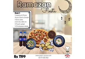 Papi's Pizza Ramazan Fiesta Deal 1 For Rs.1199