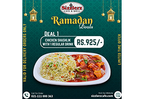 Sizzlerz Cafe & Grill Ramadan Deal 1 For Rs.925