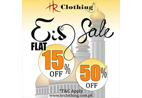 HR Clothing Eid Sale Flat 15% & 50% off