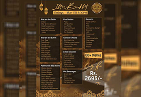 Zouq-E-Saeed Restaurant Iftar Buffet For Rs.2695