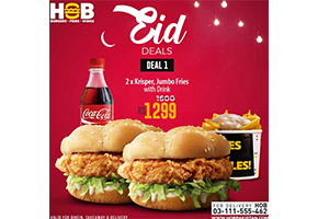 HOB - House Of Burgers Eid Deal 1 For Rs.1299