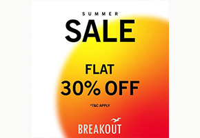Breakout Summer Sale! FLAT 30% off