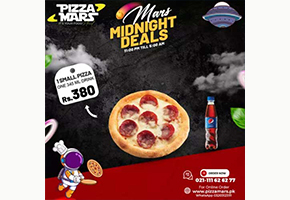 Pizza Mars Midnight Deal 1 For Rs.380