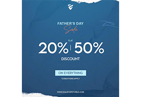 Equator Stores Father's Day Sale! Flat 20% & Flat 50% Off