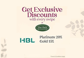 HBL Cards is giving 20% discount The Deli