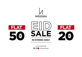 Insignia Eid Sale! Flat 20% & Flat 50% off