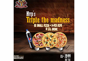 The New York Pizza Triple The Madness Deal 1 For Rs.1399