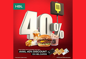 HBL is offering 40% Discount at Burger Lab