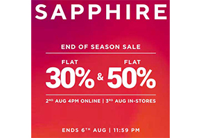 Sapphire End Of Season Sale Flat 30% & 50% Off