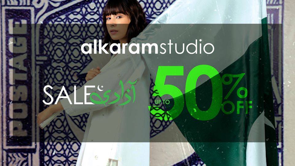 Alkaram Studio Azadi Sale Up to 50% Off! Hurry, Shop and Save Big!