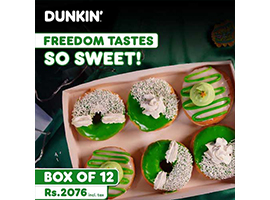 On Independence Day Dunkin Offers Box of 12 for Rs.2076/-