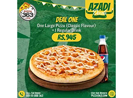 Pizza 363 Offers Azadi Deal 1 For Rs.945/-