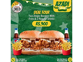 Pizza 363 Offers Azadi Deal 4 For Rs.900/-