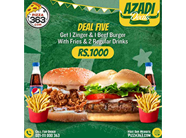 Pizza 363 Offers Azadi Deal 5 For Rs.1000/-