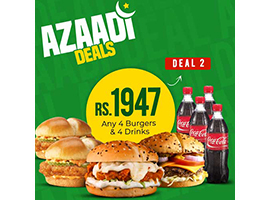 HOB - House Of Burgers Azadi Deal 2 For Rs.1947/-