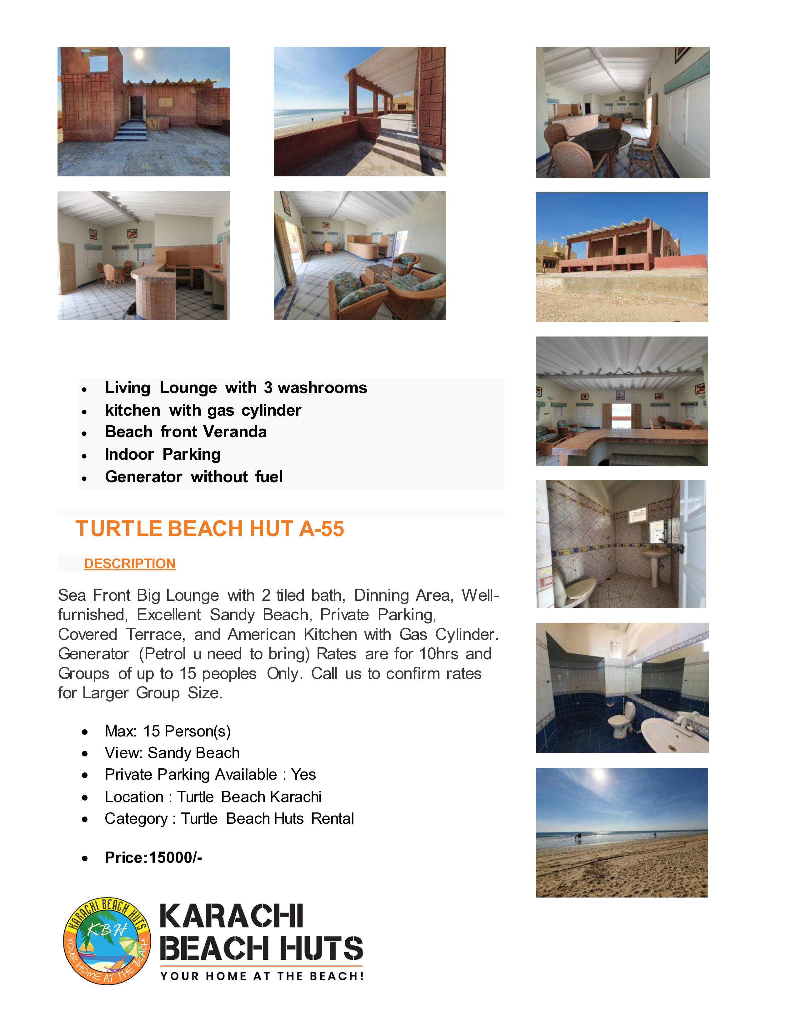 kbh A55 turltle beach hut for rent