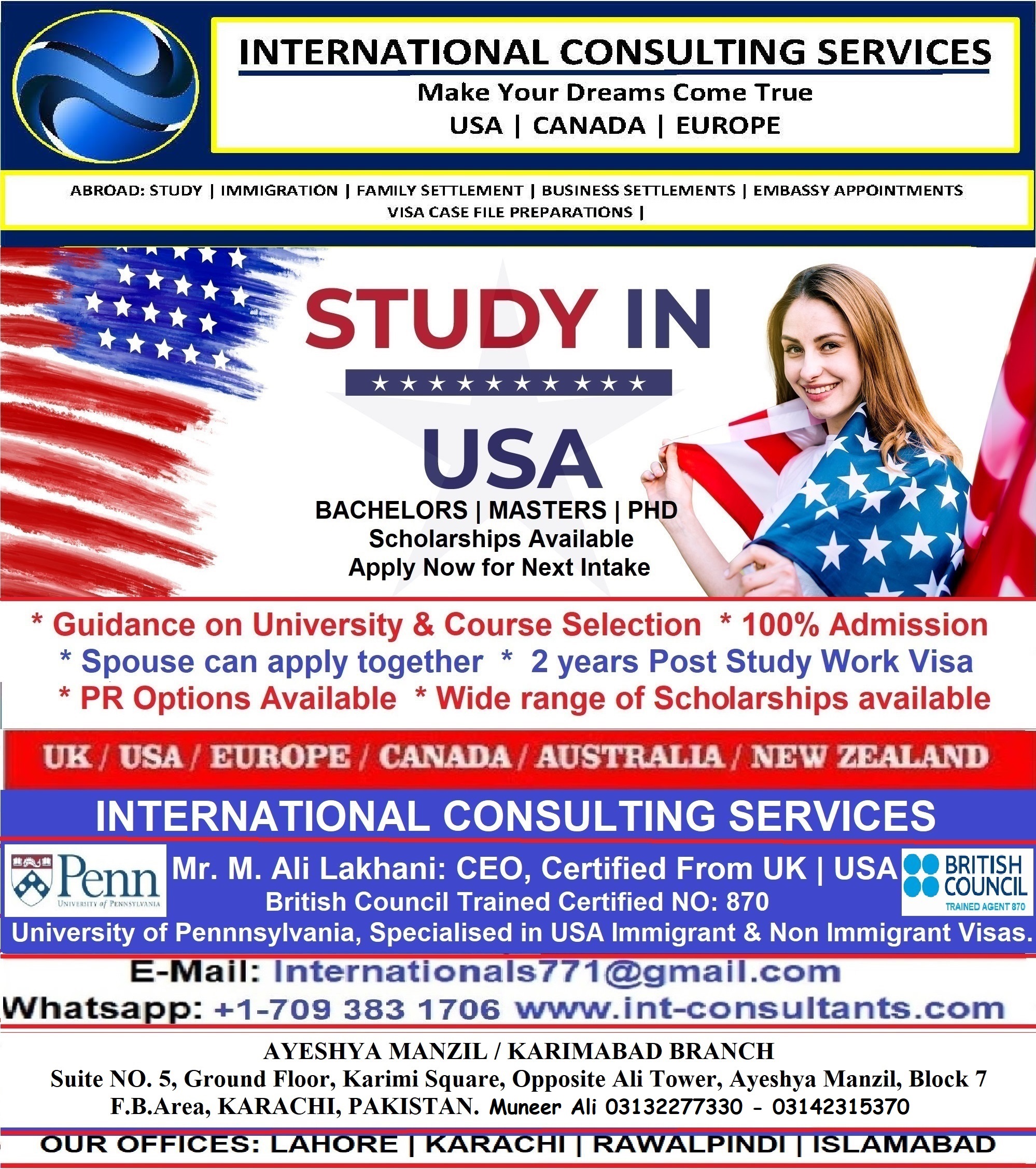 USA STUDY VISA & CANADA IMMIGRATION