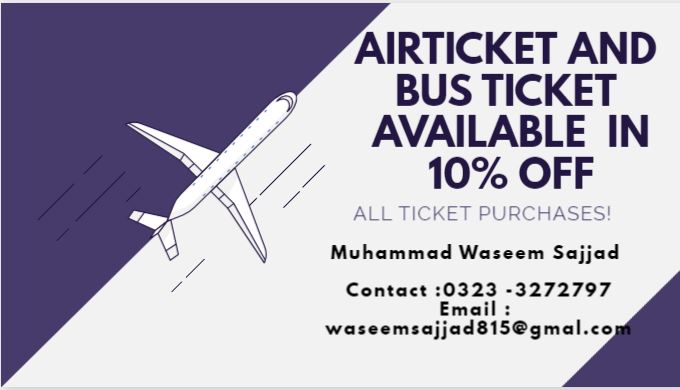 Air Ticket and Bus Ticket available