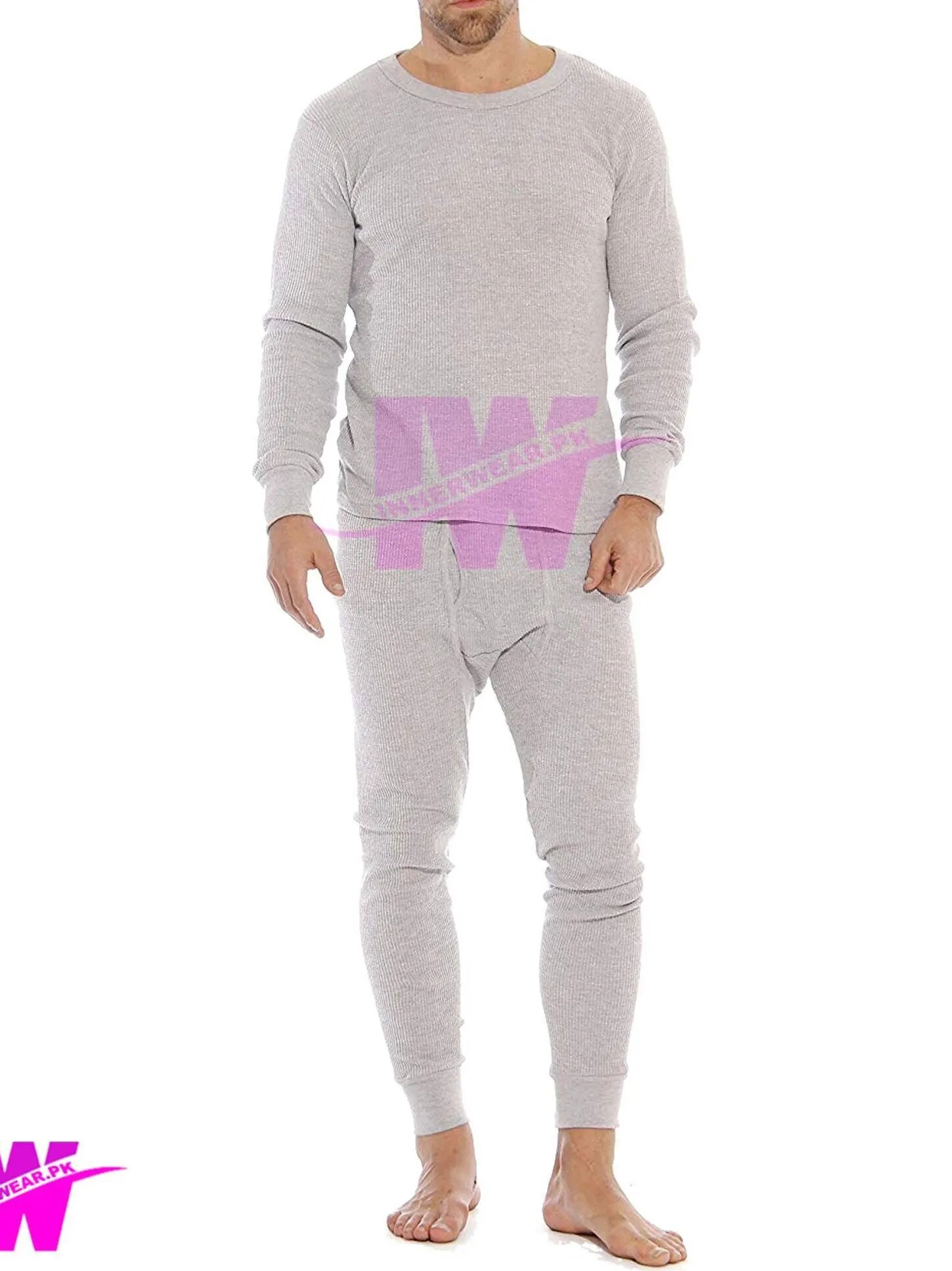 Men Thermal Suit Light Grey