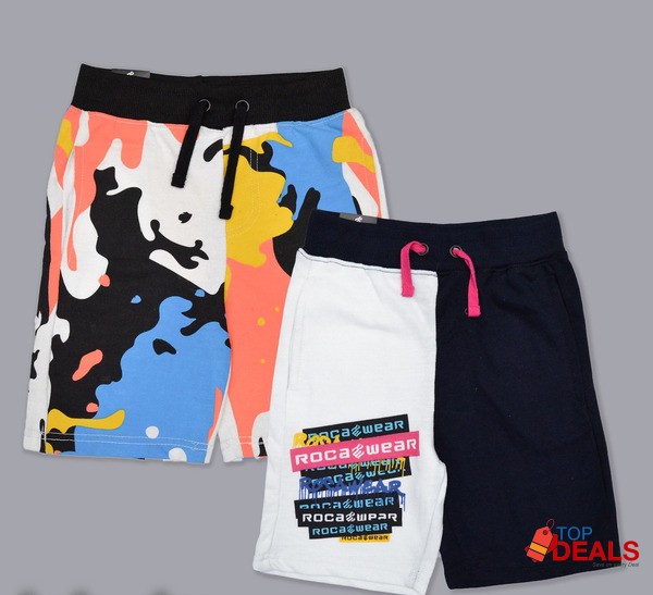 Blue & Multi Color Short for Boys (Pack of 2)