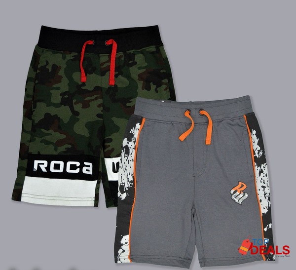 Grey & Camouflage Short for Boys (Pack of 2)