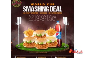 Rs 2199 juicy chuck world cup smashing deal 1 for rs.2199/- for food - burger