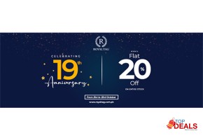 New offer royal tag celebrating 19th anniversary avail flat 20% off for clothes - men dress