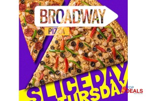 Bank card offers broadway pizza! 25% discount with meezan bank for food - pizza