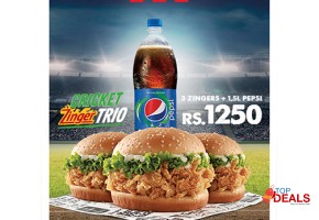 Rs 1250 kfc zinger trio deal for rs.1250 for food - burger