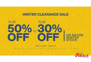 Flat 50%  winter clearance sale at ultra club flat 30% & 50% off for clothes - men dress