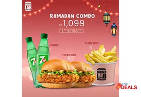 Rs 1200 burger lab ramadan combo iftar till sehr deal for 2 person just rs. 1200 for food - burger