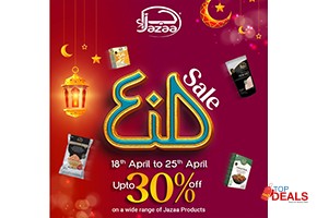 Upto 30% jazaa global eid offer up to 30% off on jazaa products for food - asian, pakistani