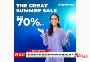 Upto 70% gul ahmed the great sumer summer sale upto 70% off for shopping - clothes