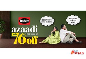 Upto 76% habitt azaadi sale: up to 76% off! shop now & redecorate with savings! for home decor - furniture
