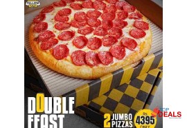 Rs 4395 yellow taxi pizza co.double feast deal 3 for rs.4395/- for food - pizza
