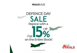 Flat 15%  walkeaze defence day sale flat 15% off on entire stock for shopping - bags