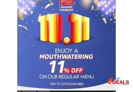 11% off karachi haleem 11% off on on regular menu for food - asian, pakistani