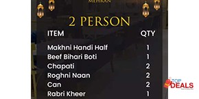 Mehran Sajji & Cateres 2 Person Deal For Rs.2240 