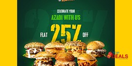 Burger N' Barrel Azadi Deal Flat 25% Off 