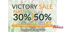 HiStreet! Victory Sale Flat 30% & 50% Off 5th Sep to 6th Sep Only 