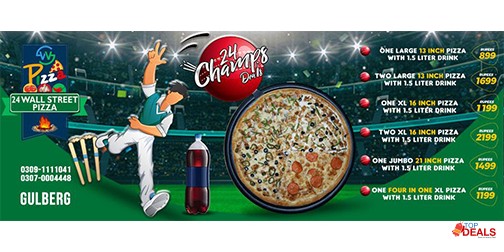 24 Wall Street Pizza 24 Champs Deal 1 For Rs.899 