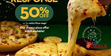 Pizzeria 50% off on Entire Pizza Range 