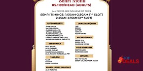 Tandoor Sehri Buffet For Adults For Rs.1199 
